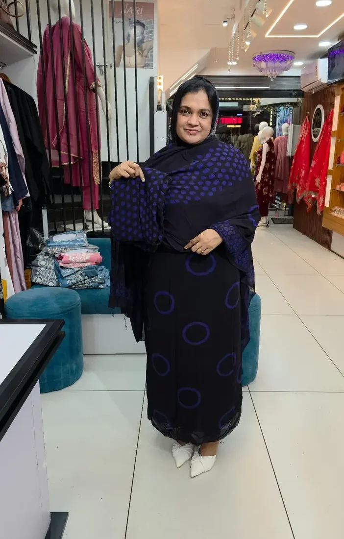 Black & Blue Unstitched Salwar Set